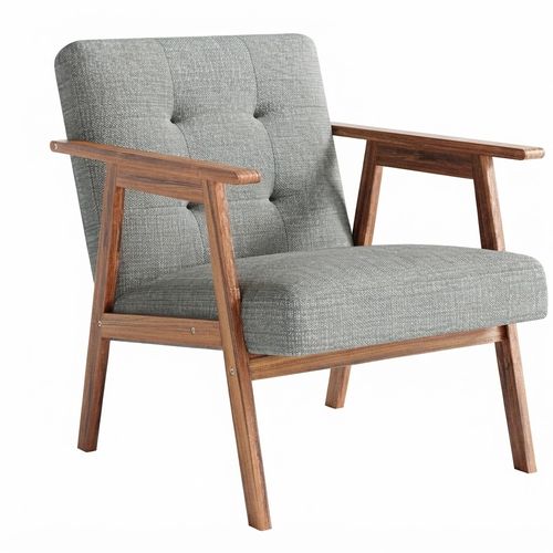 EVLIQUIL Accent Chair with Solid Wood Frame & Soft Cushion