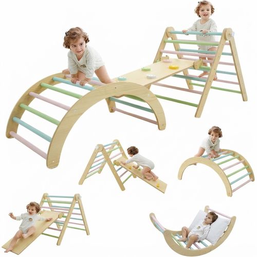 EVLIQUIL Foldable Pikler Triangle Set 5-in-1