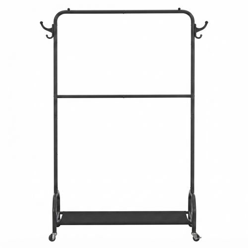 EVLIQUIL Double Hanging Garment Rack with Wheels